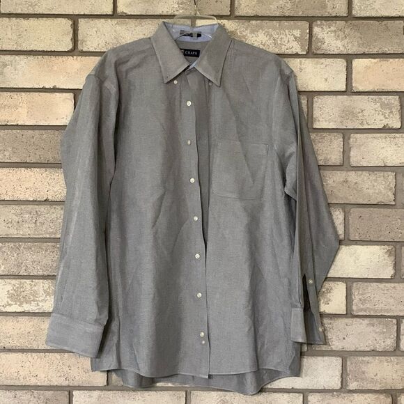3for$20 men button front chaps 16-16.5 neck  32/33 wrinkle free - Picture 1 of 3